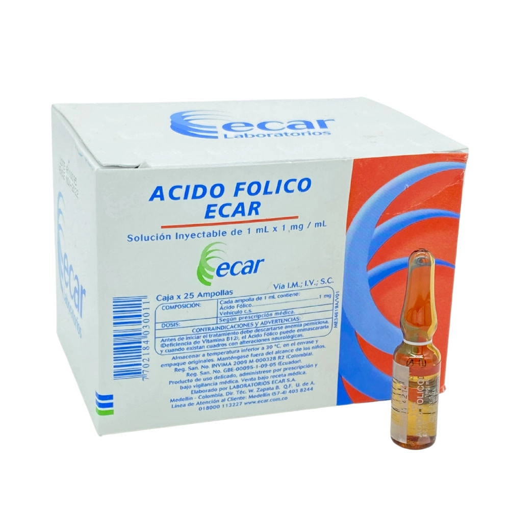ÁCIDO FÓLICO 5 mg 20 TABLETAS ECAR
